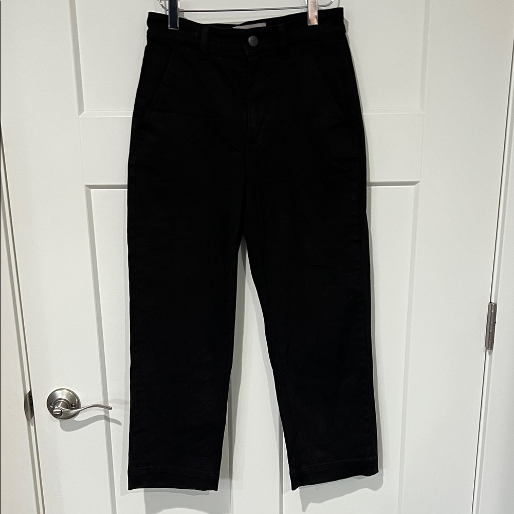 Everlane Cropped Striaght Shot Black High-Waisted Jeans sz 0